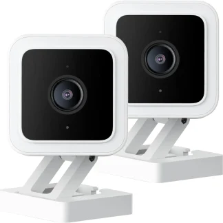 With Color Night Vision, Wired 1080p HD Indoor/Outdoor Security Camera, 2-Way Audio, Works with Alexa, Google Assistant, and IFTTT, 2-Pack