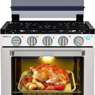 Liquefied Petroleum Gas Stove Oven Combo, 21 in High, 3 Burners, 1.8 cu ft