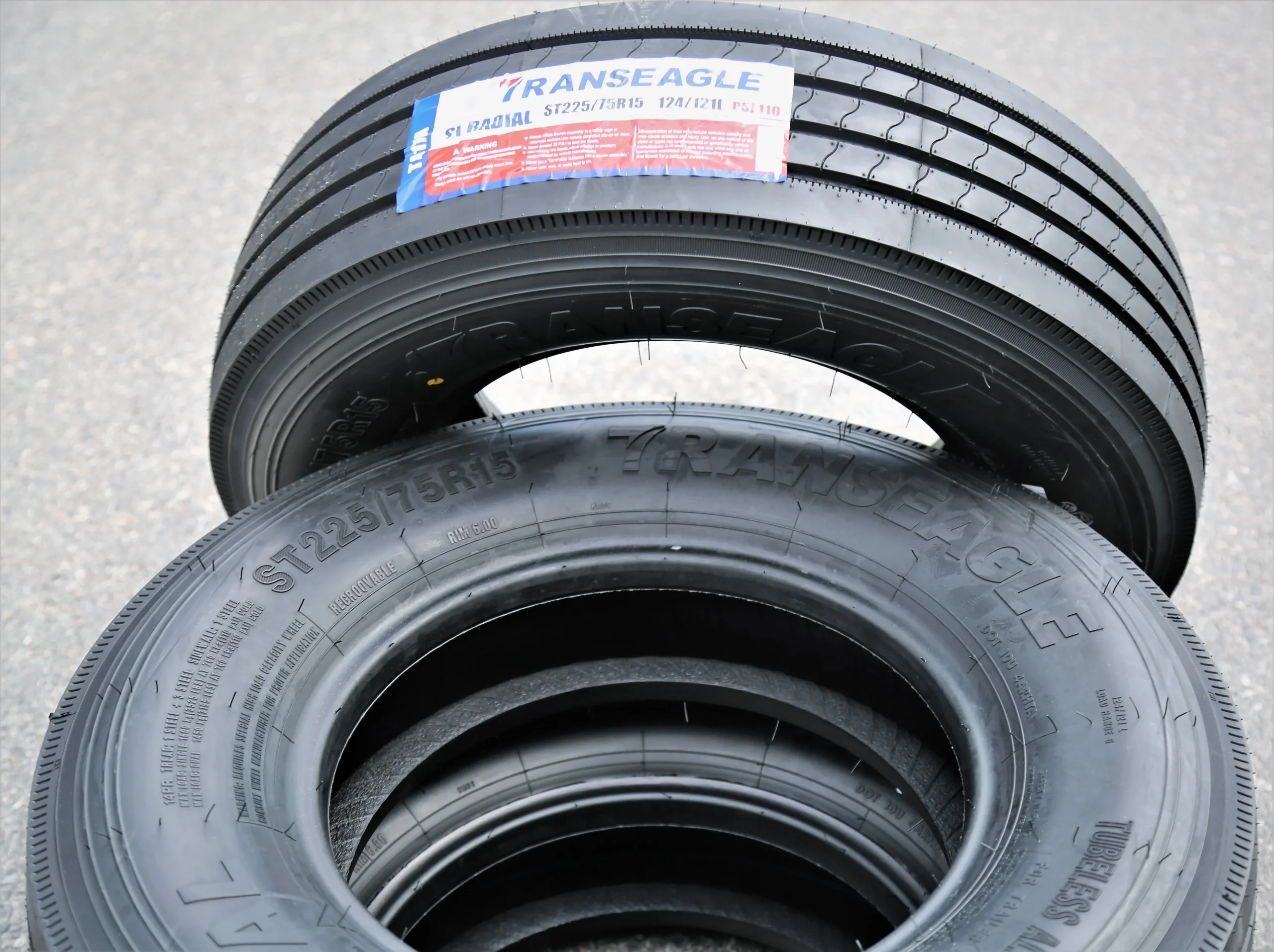 Set of 4 (FOUR) Transeagle All Steel ST Radial ST 225/75R15 Load G (14 Ply) Trailer Tires - Image 3
