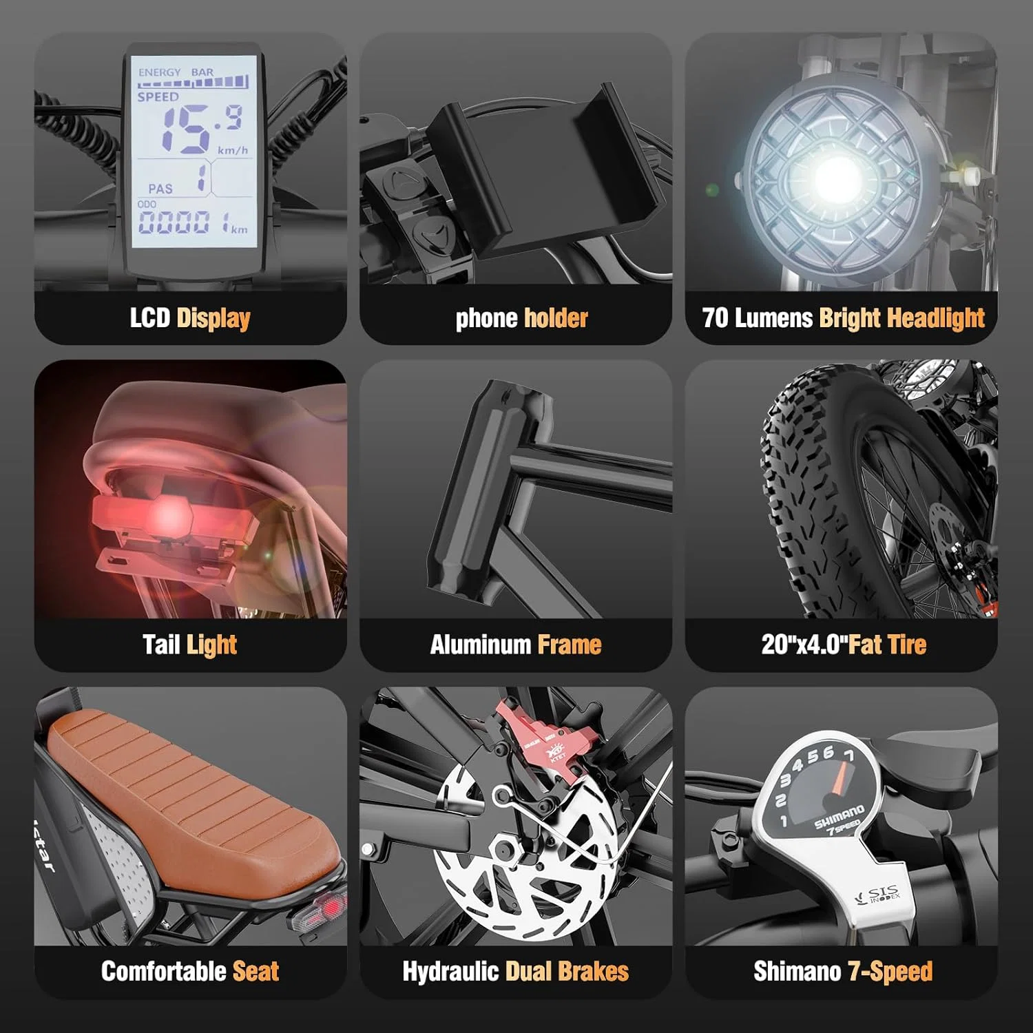 Electric Bike Q20, 2000W, 37Mph, 20" Fat Tires - Image 17