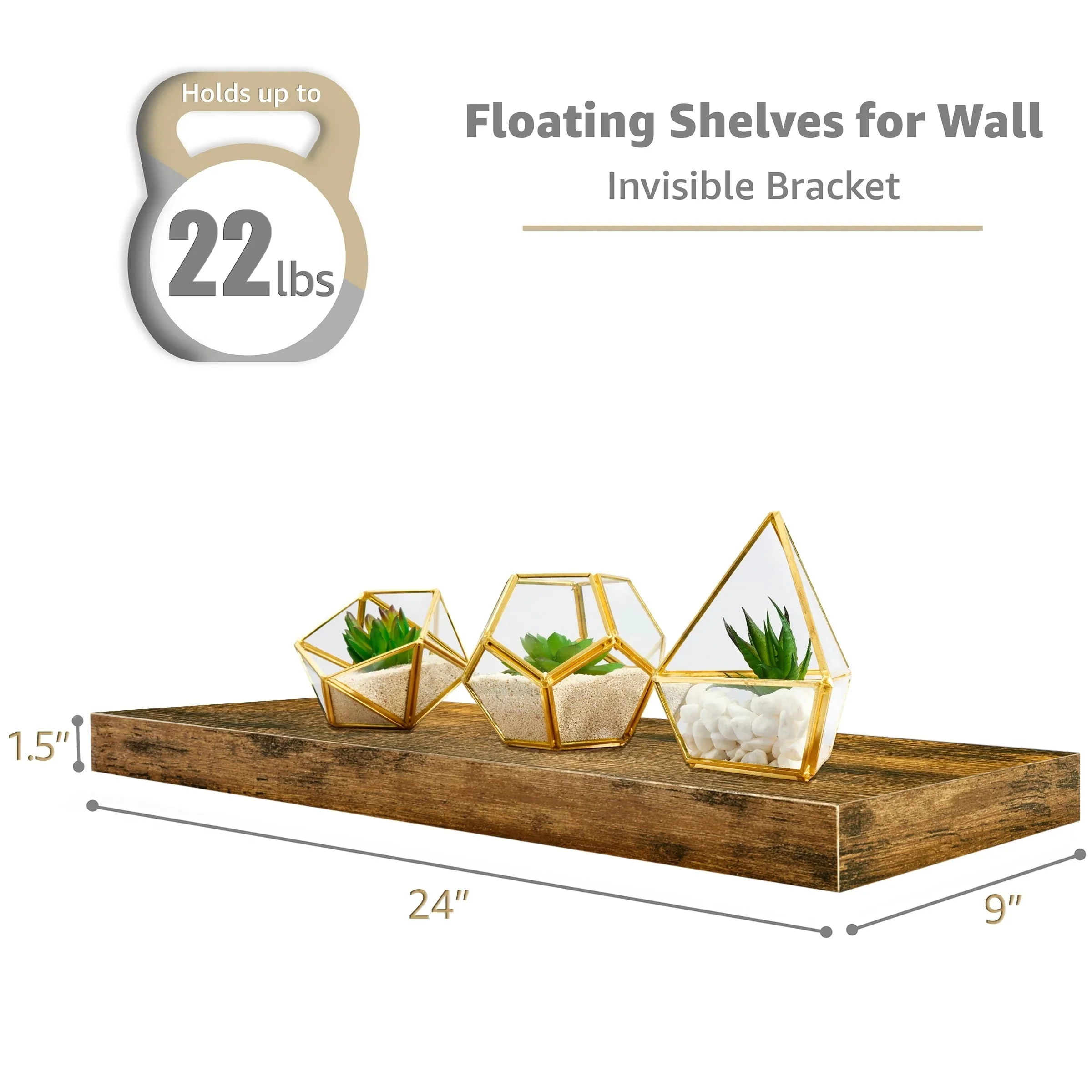 24 Inch Extra Long Floating Wall Shelf Set, 2 Count - Image 18