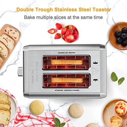 whall Toaster 2 slice Stainless Steel Toasters with Bagel, Cancel, Defrost Function, for Various Bread Types - Image 6