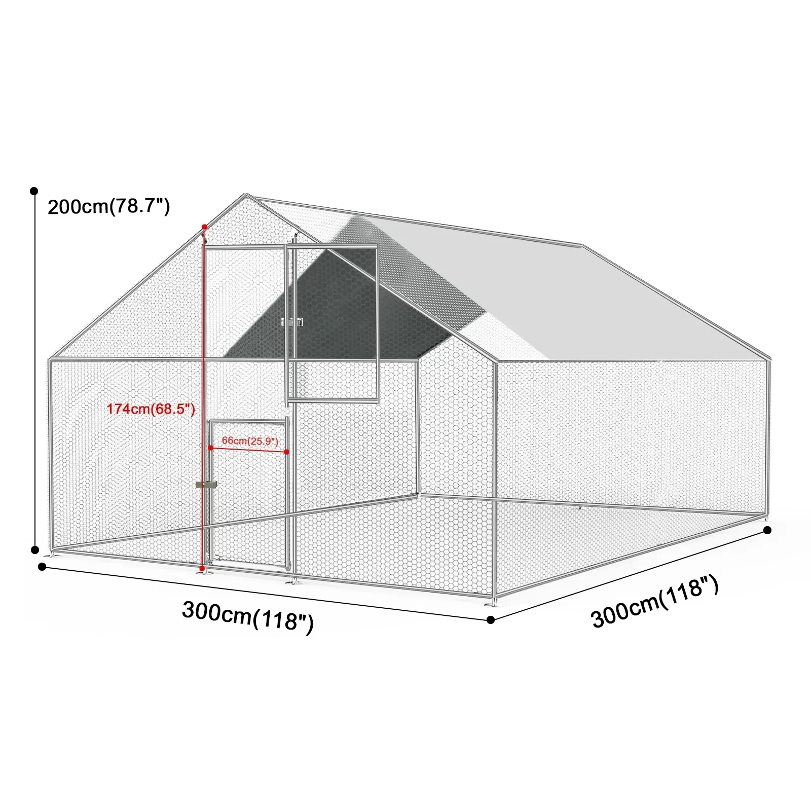 Kkonetoy Metal Chicken Coop 10 X 10 X 6.6ft With Waterproof Cover - Image 8