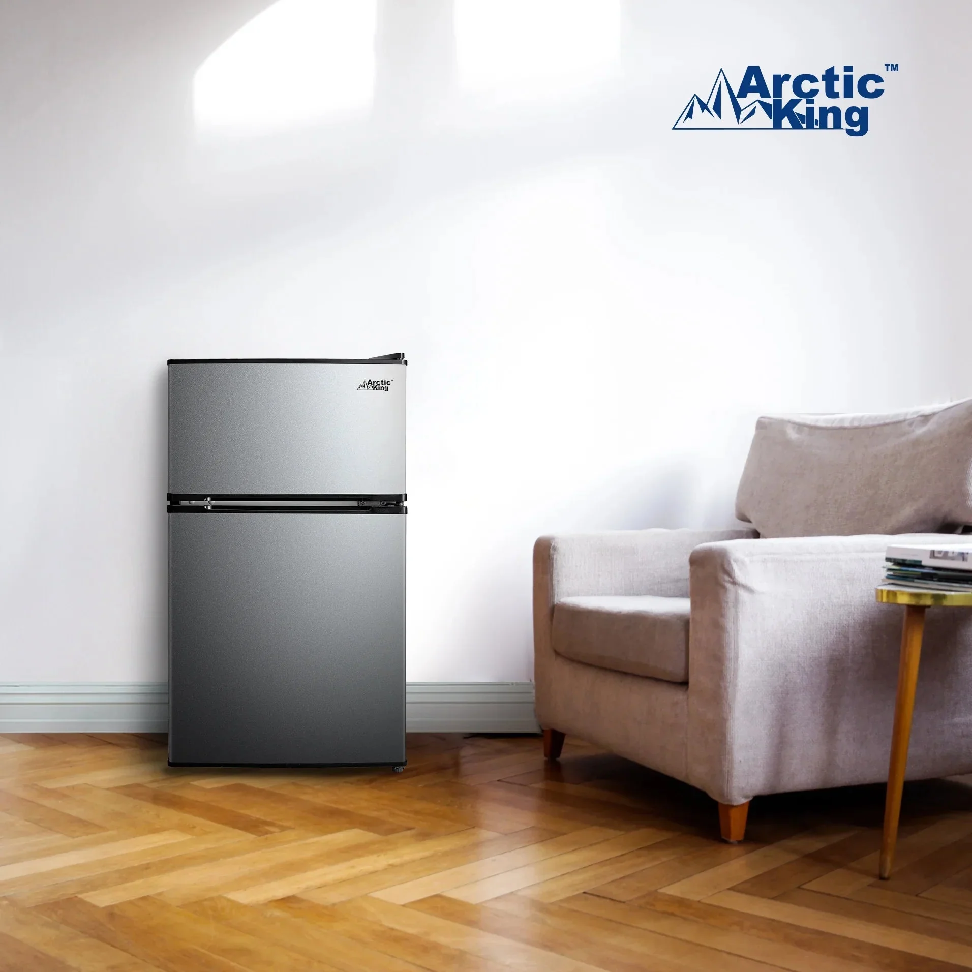 Arctic King Two-Door Mini Fridge With Freezer, 3.2 Cu. Ft., Stainless Steel - Image 19