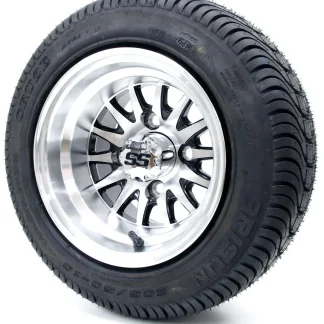 Golf Cart Wheels and Tires - 10" Medusa SS & (205/50 - 10 or 205/65 - 10) - Set of 4