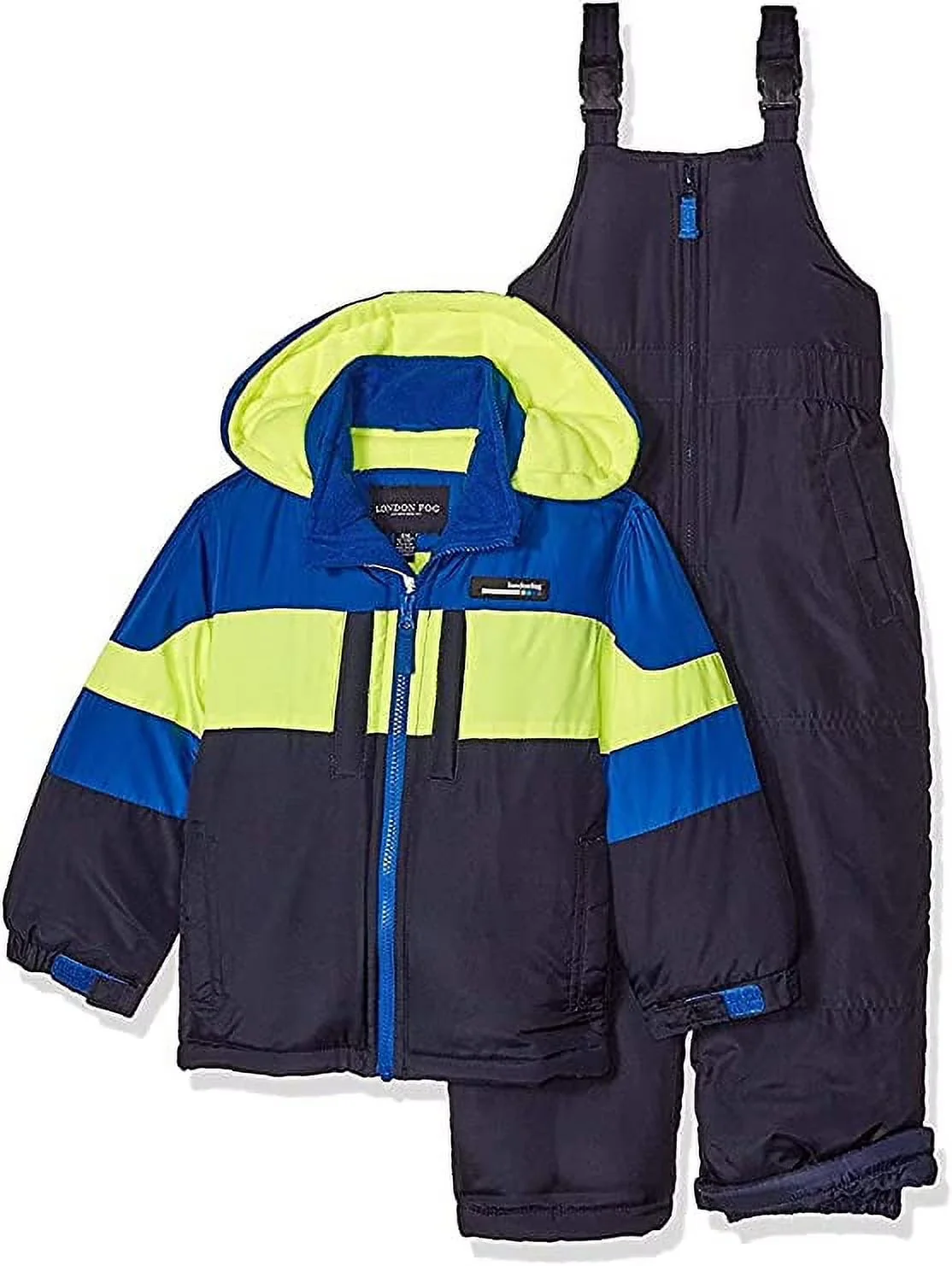 LONDON FOG Big Boys 2-Piece Colorblock Snow Bib And Jacket Snowsuit - Image 2