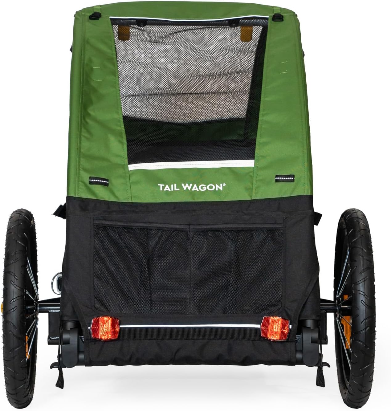 Burley Pet Bike Trailer, 75 Pounds, Fern Green/Black/White - Tail Wagon 947108 - Image 2