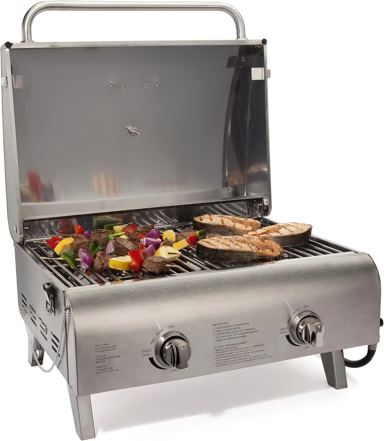 Cuisinart Chef's Style Tabletop Portable Propane Grill 20000 BTU 2-Burner Outdoor Gas Grill - Image 8