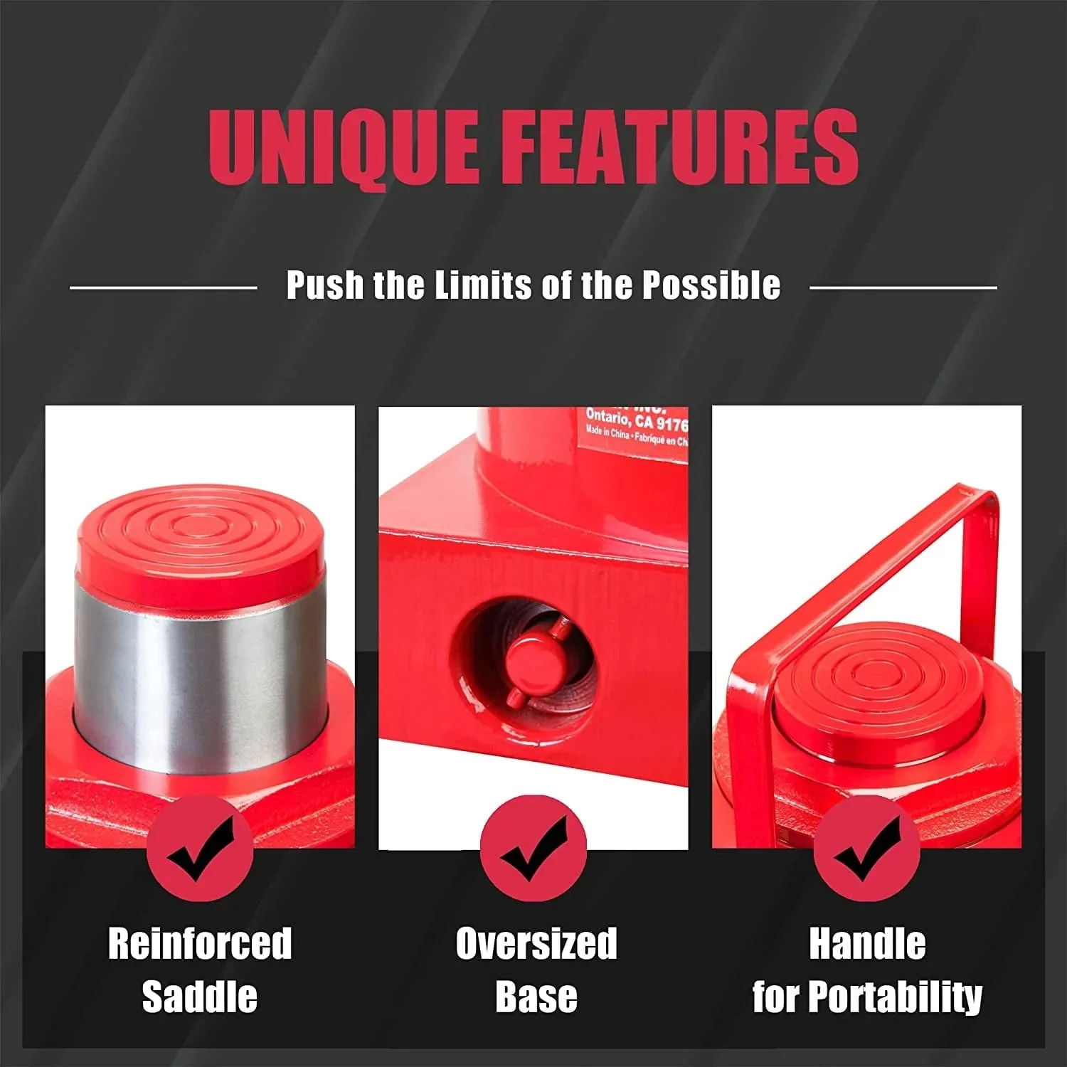BIG RED 50 Ton Low Profile Hydraulic Bottle Jack – Welded Construction for Automotive & Heavy Lifting - Image 2