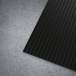 WorkForce Black 36 in. x 8 ft. Vinyl Round Rib Commercial Floor Mat