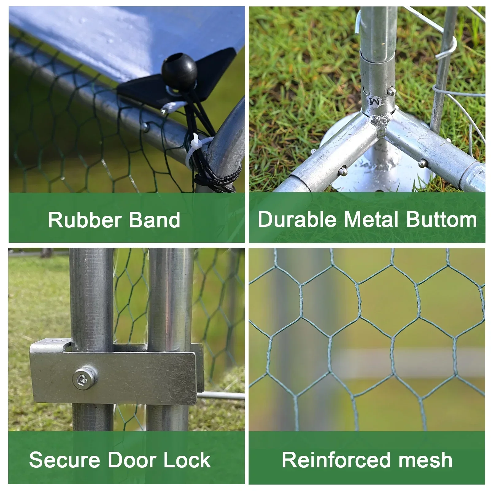Kkonetoy Metal Chicken Coop 10 X 10 X 6.6ft With Waterproof Cover - Image 5