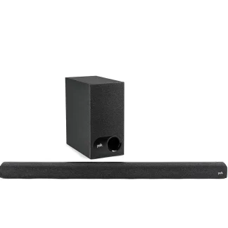 Polk Audio Signa S2 Low Profile TV Sound Bar, Works with 4K & HD TVs, Wireless Subwoofer, Includes HDMI & Optical Cables, Bluetooth Enabled, Black