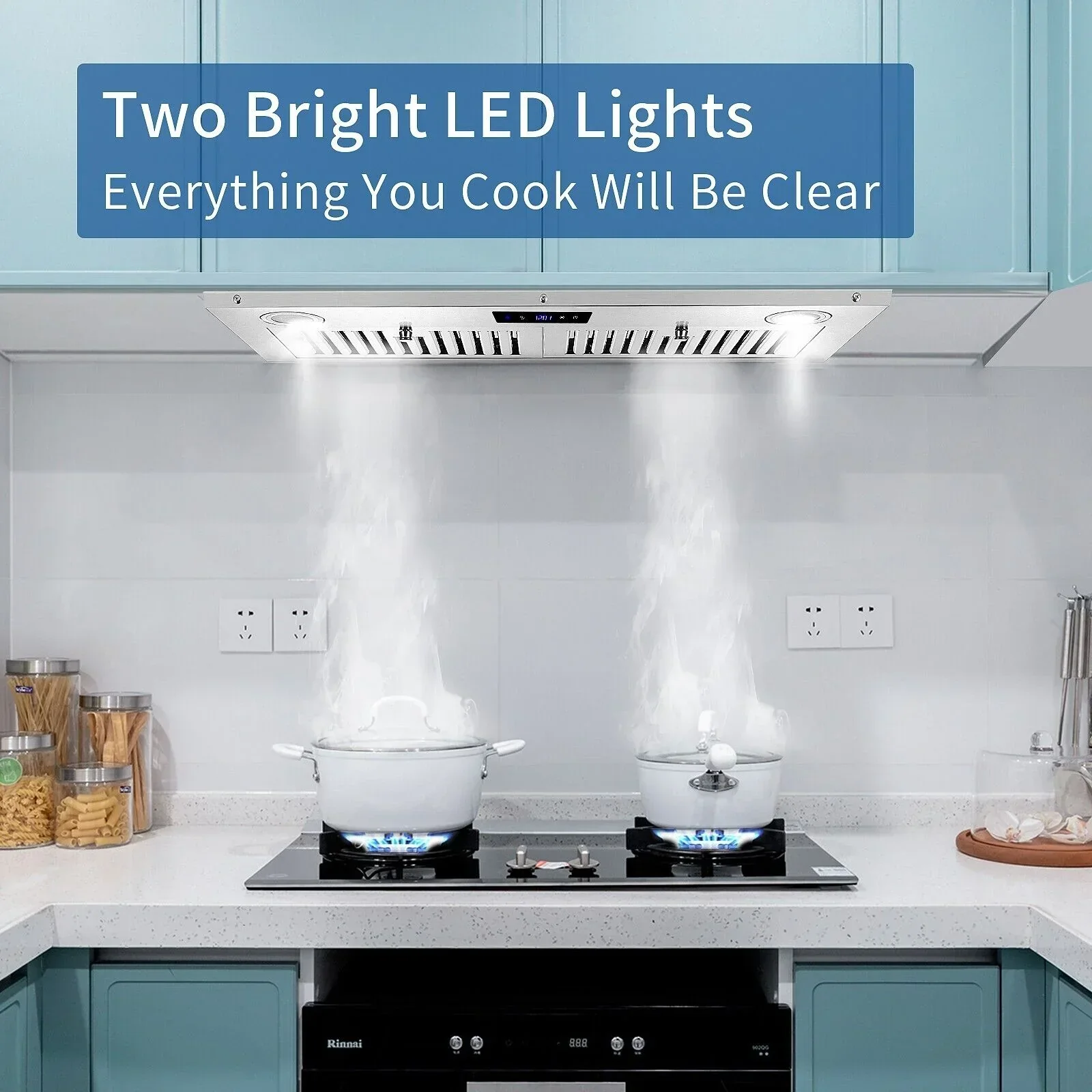 30 Inch Built-In Range Hood 800 CFM 3-Speed Touch Control - Image 7