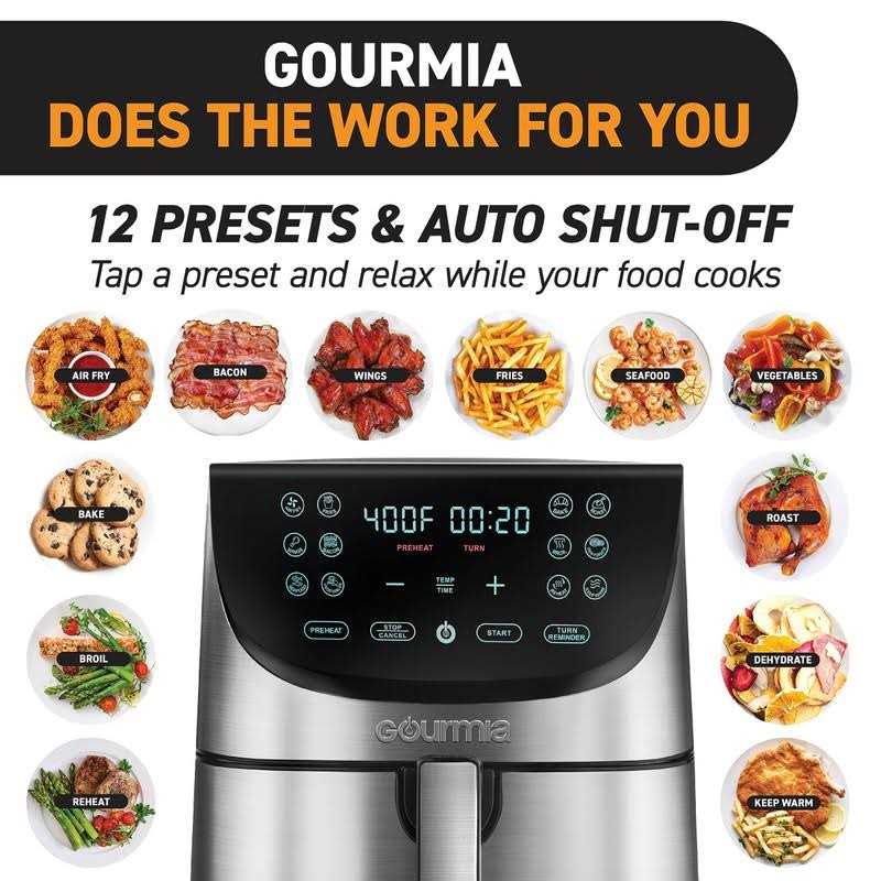 Gourmia Digital Air Fryer 8 Qt Stainless Steel - Image 4