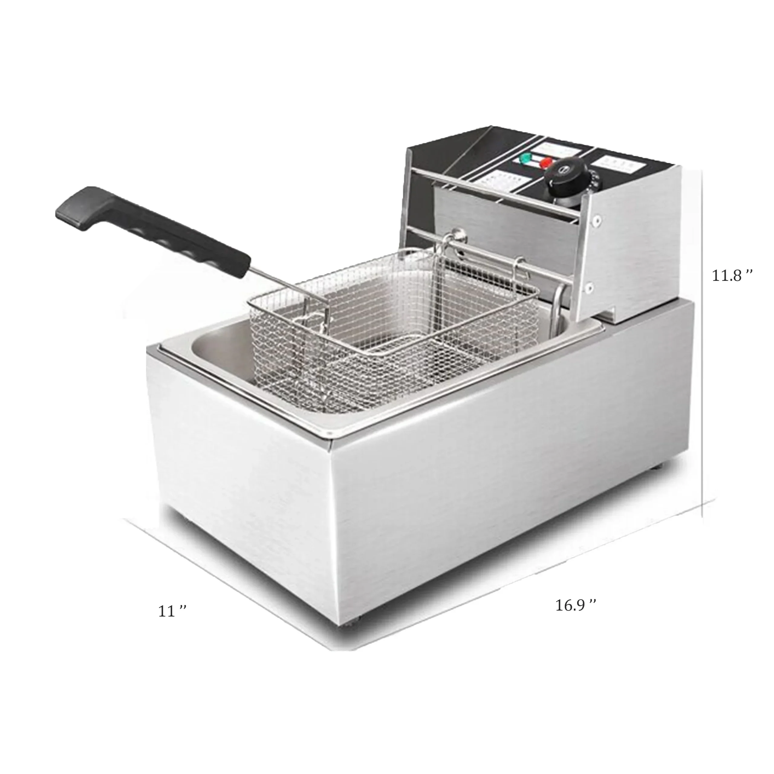 1600W Electric Deep Fryer, Stainless Steel, 6L, 110V - Commercial Single-Chamber - Image 10