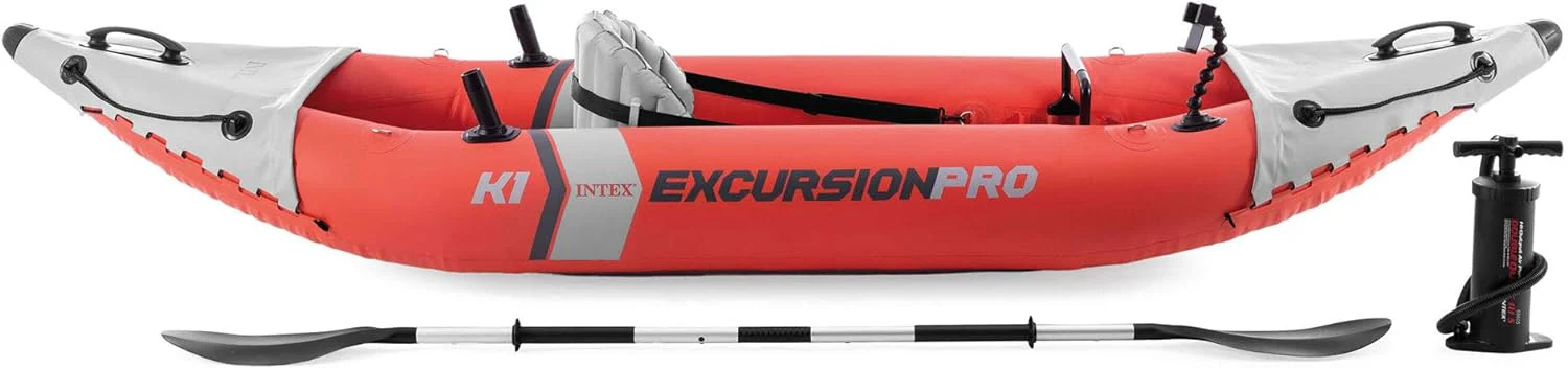 Excursion Pro Inflatable Kayak Series: Includes Deluxe 86in Kayak Paddles and High-Output Pump – SuperTough PVC – Adjustable Bucket Seat – Fishing Rod Holders – Grab Handles - Image 13