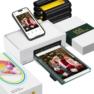 Liene 4×6 Photo Printer with Wi-Fi, 100 Sheets, Thermal-Dye Sublimation, for iPhone & Android