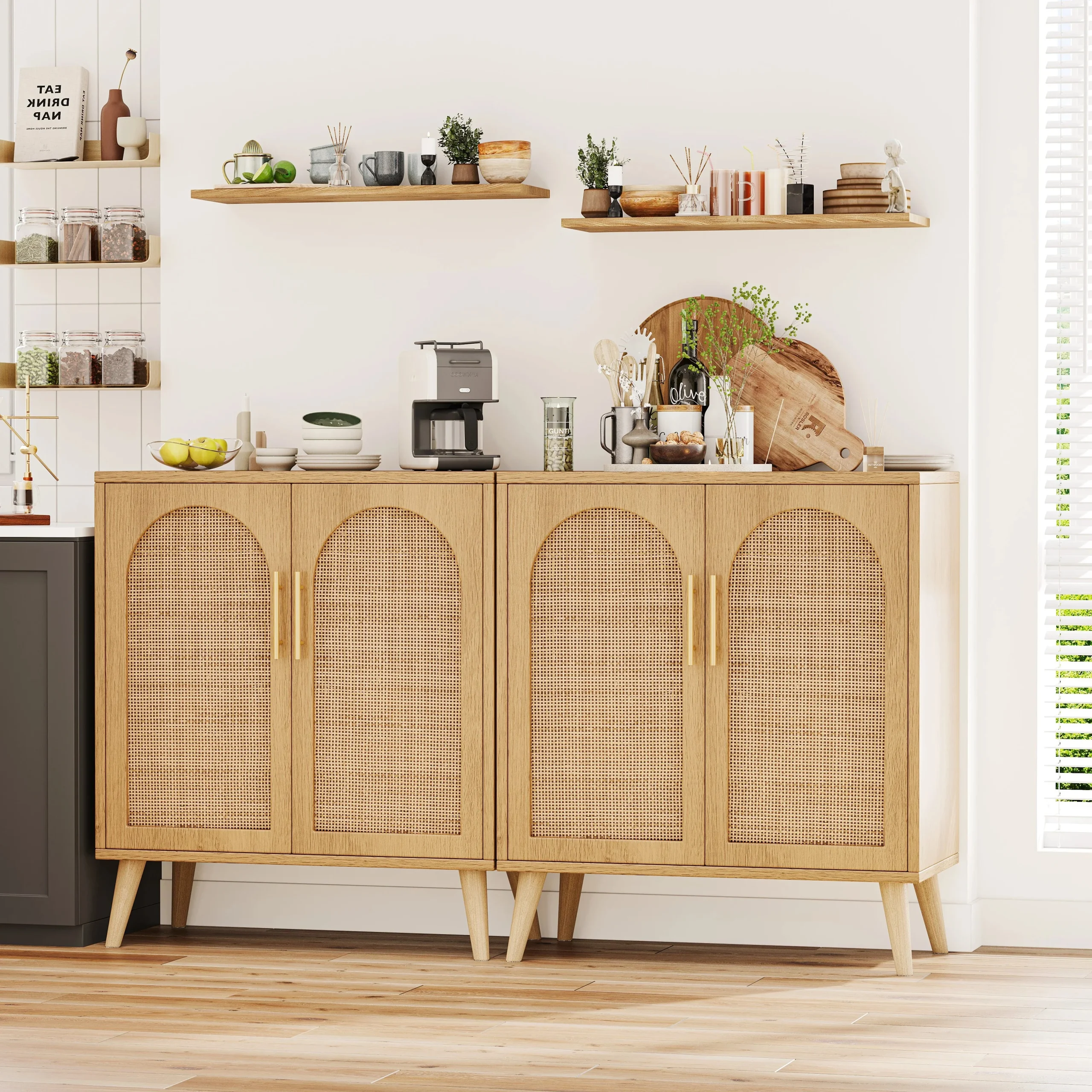 Rovaurx Set Of 2 Rattan Storage Cabinets With Doors - Image 4