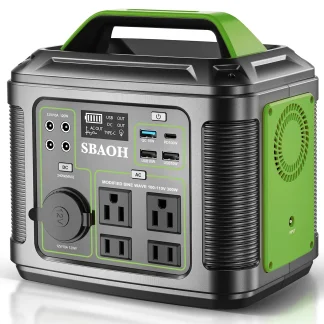 Ifanze 300W Portable Power Station, 296wh 80000mah Outdoor Solar Generator Quick Charge 110V AC Outlets DC Ports for Home Backup, Outdoor RV Camping, Emergency Lithium Battery, Power Outages, Black