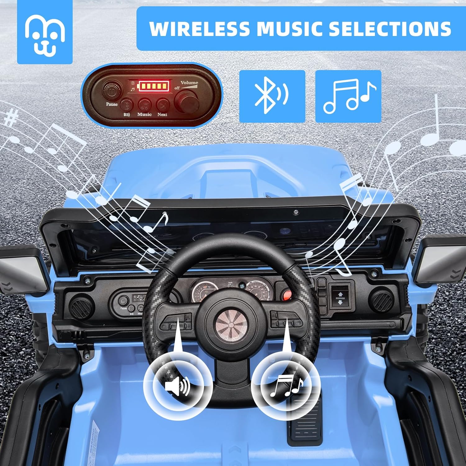 12V Kids Electric Ride on Truck Car Remote Control, Twin 35W Motors 3.5MPH Max Speed, Bluetooth USB Music Player, 4 Wheels Suspension LED Lights Safety Belt, Gift for Boy & Girl-Rosy - Image 19