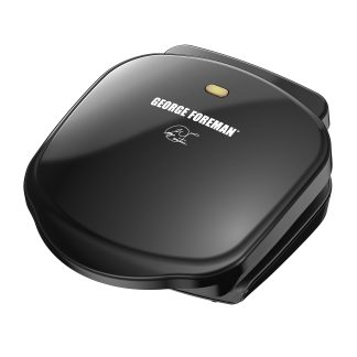 George Foreman GR10B 2-Serving Classic Plate Electric Grill, Black
