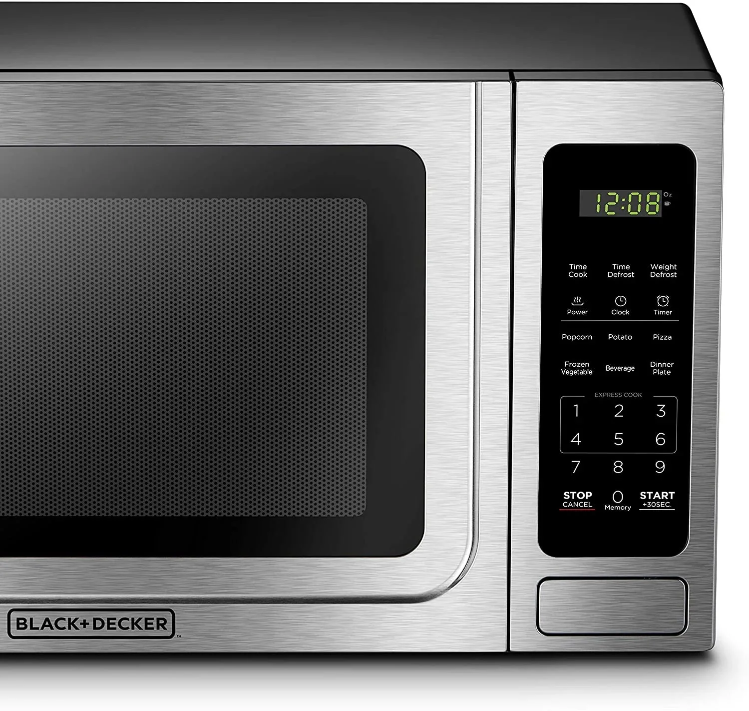 BLACK+DECKER 1.4 Cu Ft 1000 Watt Countertop Microwave Oven, Stainless Steel - Image 4
