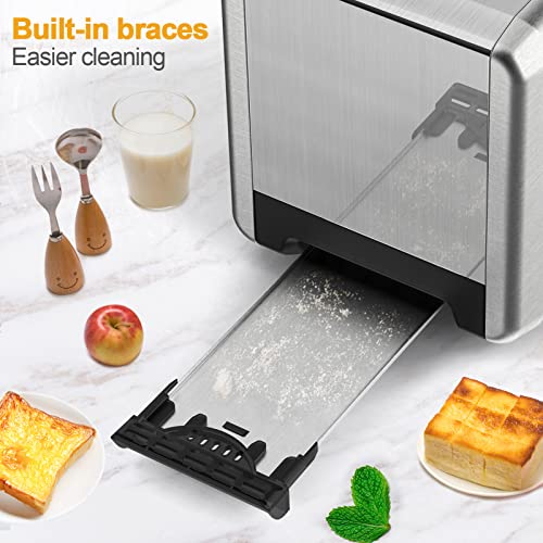 whall Toaster 2 slice Stainless Steel Toasters with Bagel, Cancel, Defrost Function, for Various Bread Types - Image 2