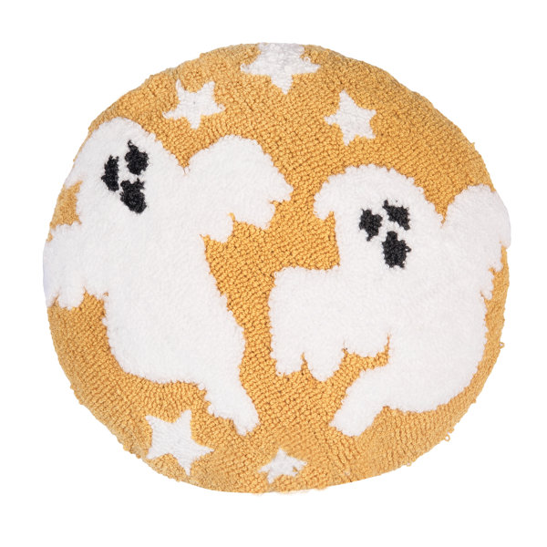 16" x 16" Ghost Duo Hooked Throw Pillow