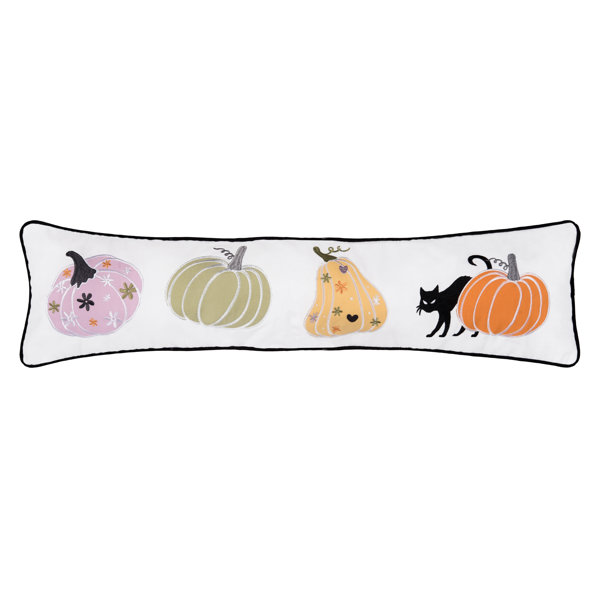 Boo Bash Cats and Bats Halloween Throw Pillow 30" x 8"