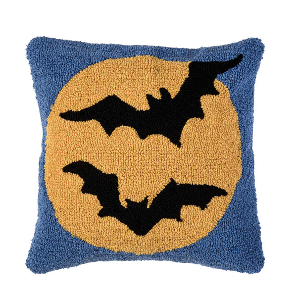 Witch Moonlight Halloween Hooked Throw Pillow 16" x 16"