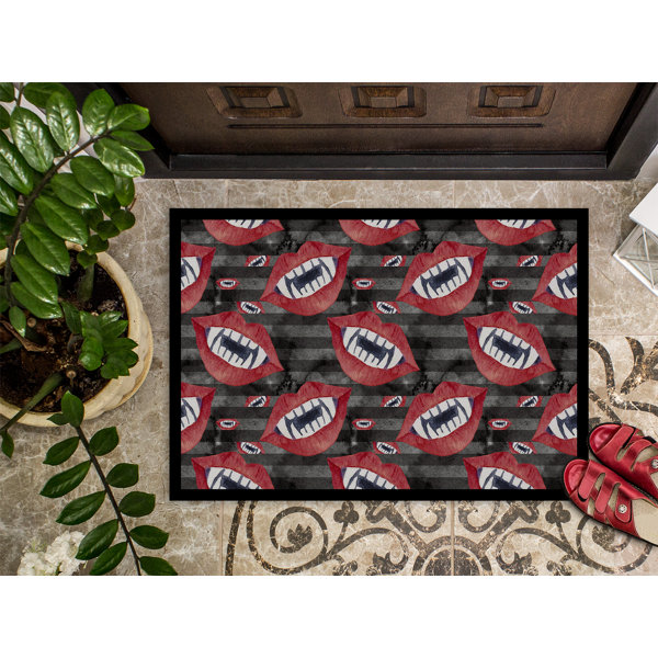 Adrienn Non-Slip Striped Halloween Doormat