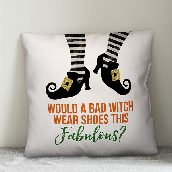 Bad Witch Fabulous Shoes Outdoor Reversible Throw Pillow
