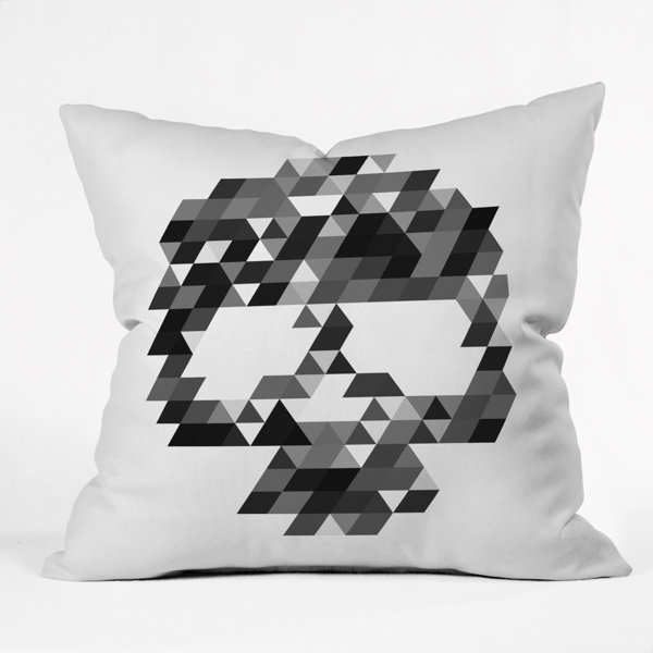 Skull Bw Throw Pillow