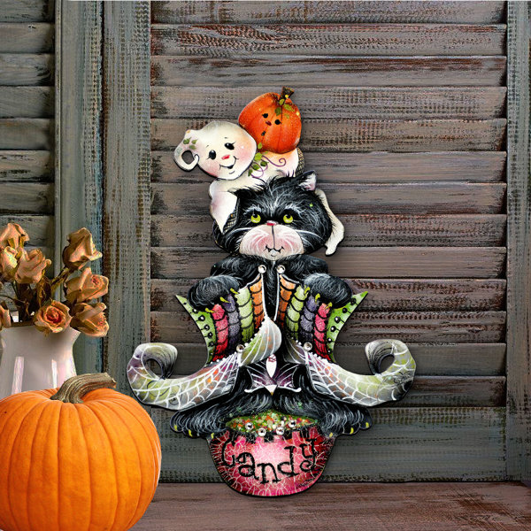 Halloween Ghost and Jack-O-Lantern Decorative Accent