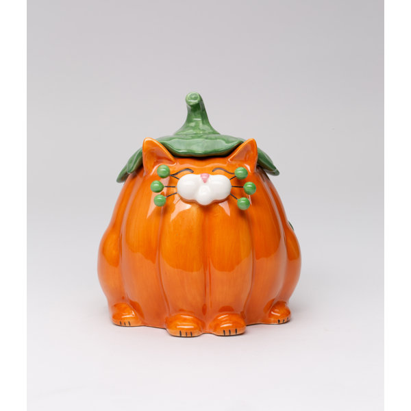Halloween Pumpkin Cat Candy Box- 5 5/8"H