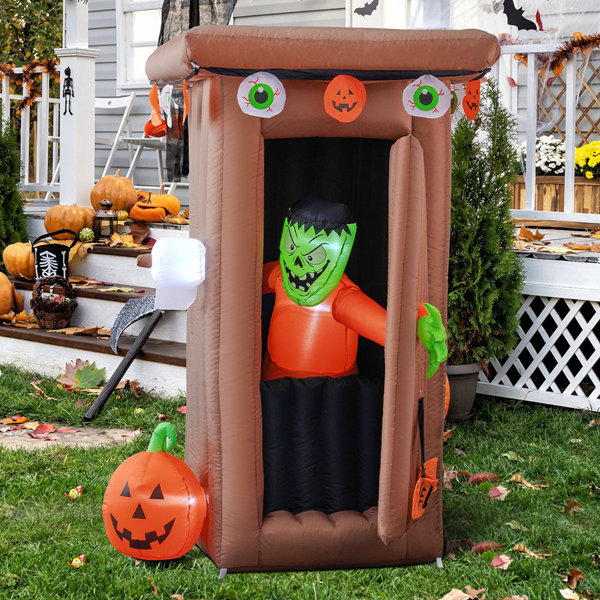 Halloween Inflatable Decorations Weather Resistant Staked Halloween Ghosts and Jack-O-Lantern Inflatable Outdoor Decoration