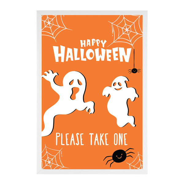 Halloween Ghost and Jack-O-Lantern Decorative Accent