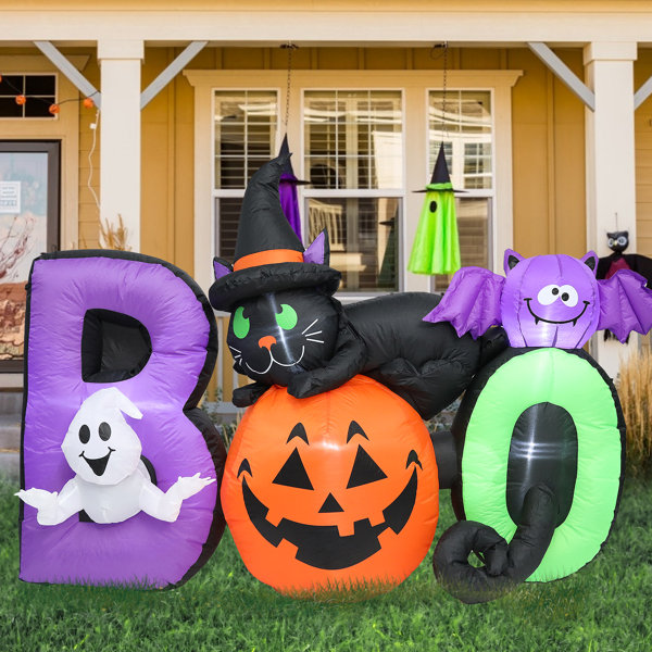 Halloween Inflatables Outdoor Decorations - 6 ft. Pumpkin Inflatable with Ghost