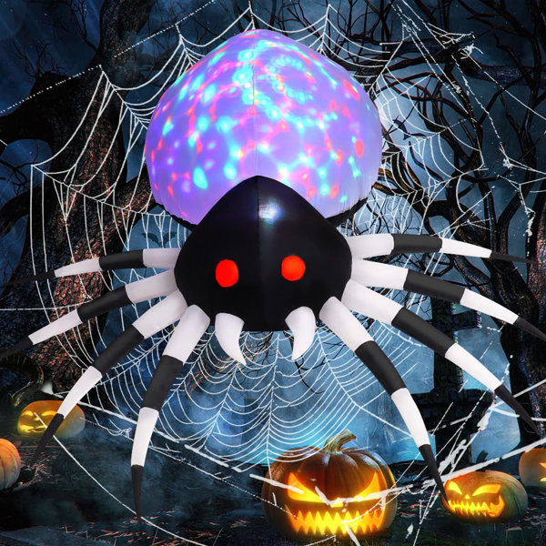 6 FT Halloween Inflatable Giant Spider with Magic LED Lights