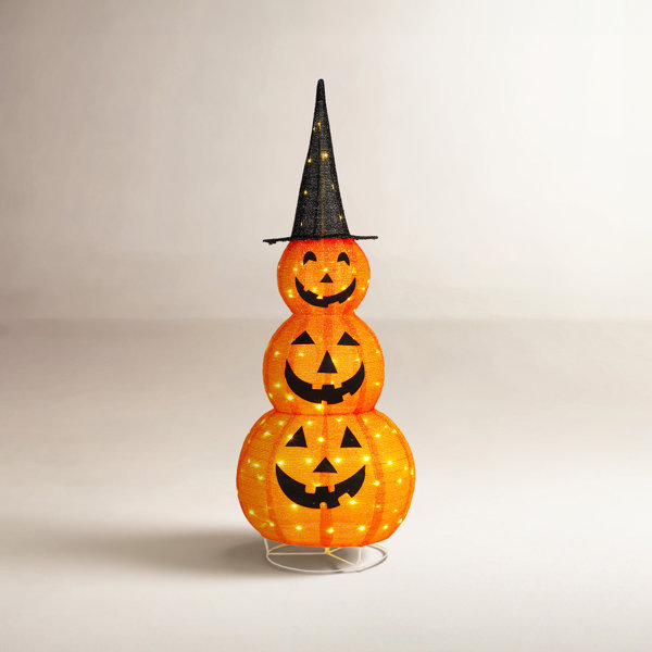 5FT Pre-Lit Collapsible Halloween Jack-O-Lantern Pumpkin Decorations