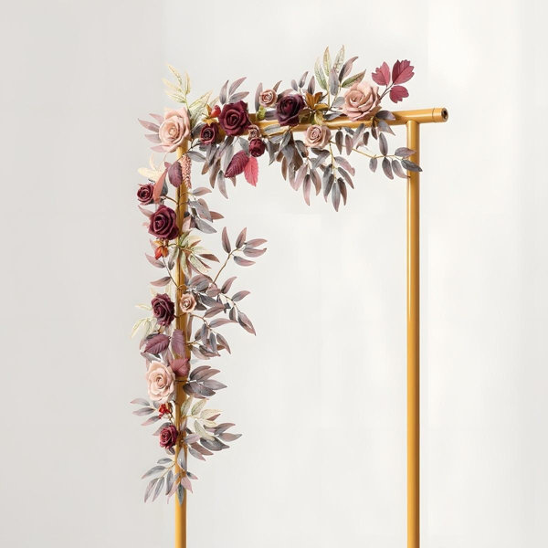 Wedding Rose Flower Garland 5.9Ft - Artificial Floral Runner For Ceremony Backdrops, Halloween & Christmas Decor, Fall Harvest Table Centerpieces & Rustic Seasonal Arrangements