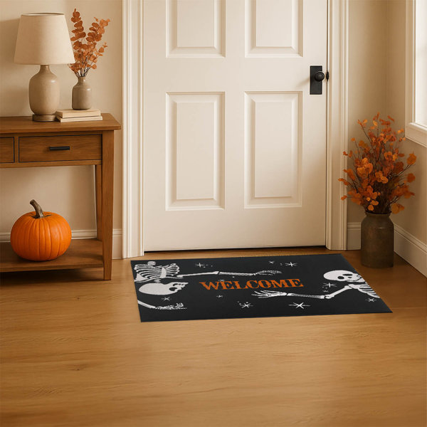 Skeleton Welcome Non-Slip Indoor Door Mat