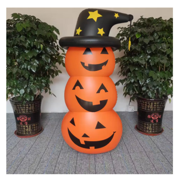 Inflatable Ghost And Pumpkin Halloween Decoration For Indoor Outdoor Garden Display