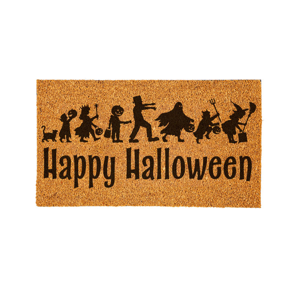 Happy Halloween' Haunted House Coir Mat, 28in x 16in