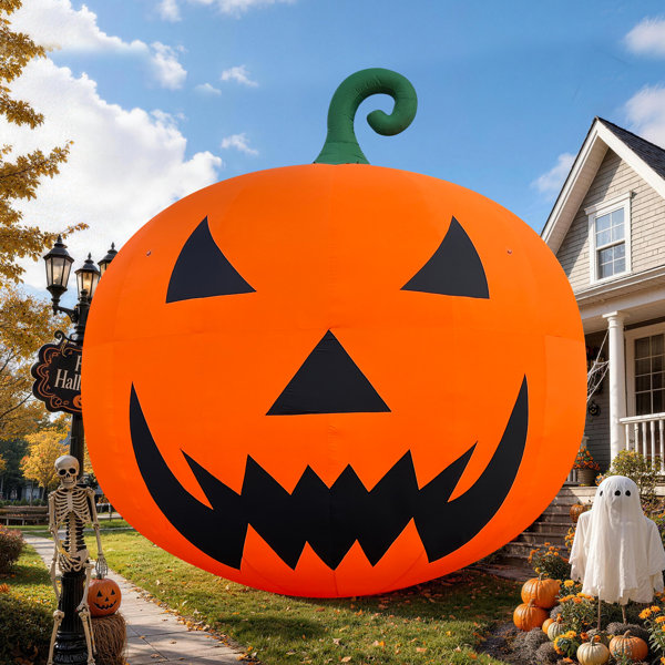 26Ft Giant Halloween Inflatable Pumpkin Decorations with Blower for Outdoor Yard Lawn Halloween Party (Without LED Lights)