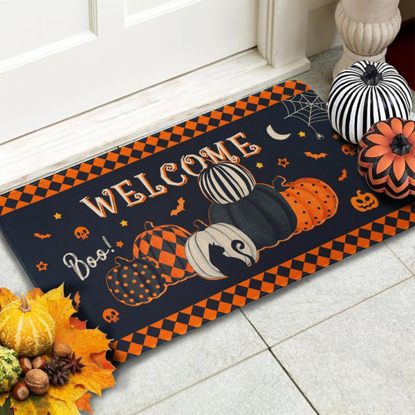 Fall Halloween Door Mat Outdoor Welcome Mat Rugs Fall Mats Halloween Doormat For Front Door 30 X 17 Inch