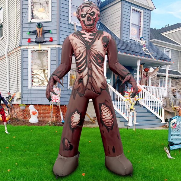 6 FT Halloween Inflatable Zombie Tilting Head with Built-in LED Lights