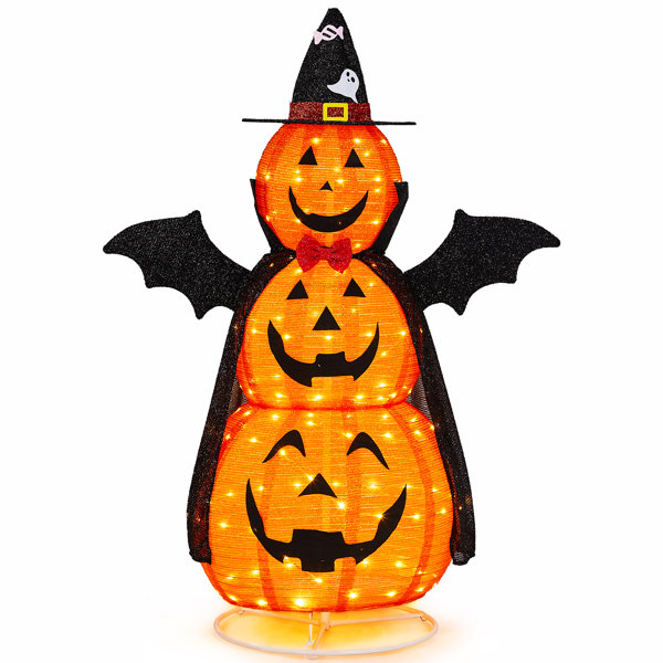 4.9 Ft Pop Up Lighted Pumpkin Halloween Decoration
