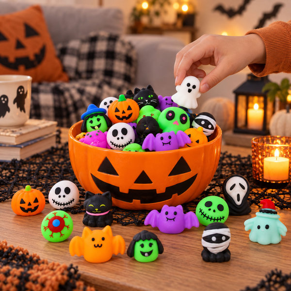 30-Piece Halloween Mochi Squishy Toys for Party Favors and Trick-or-Treat